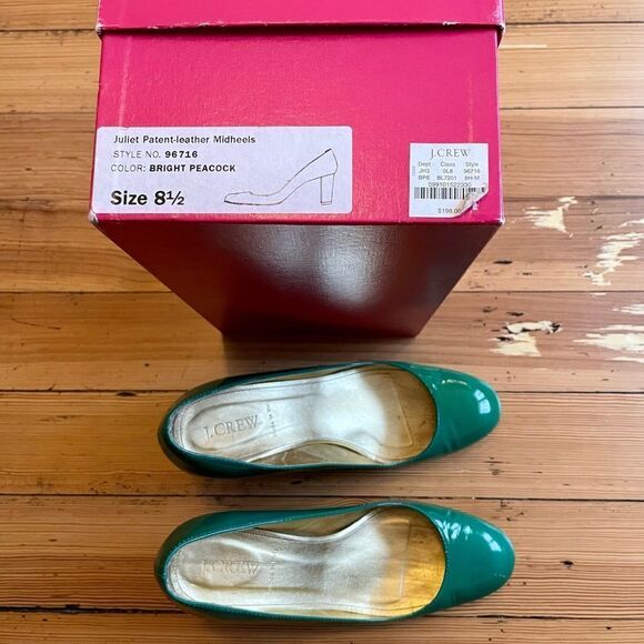 J. Crew patent leather midheels in bright peacock. Size 8.5z - Picture 10 of 14